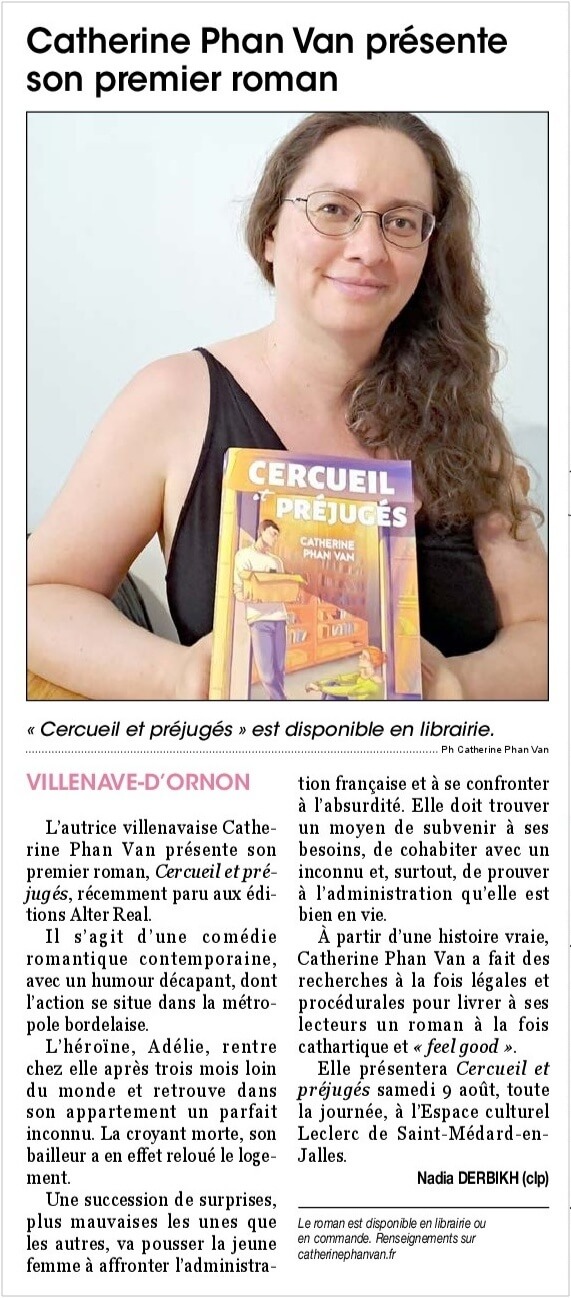 article du Courrier de Gironde sur Cercueil et préjugés