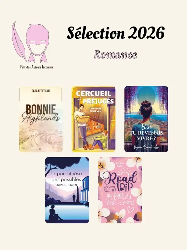 couvertures des cinq romans de la sélection